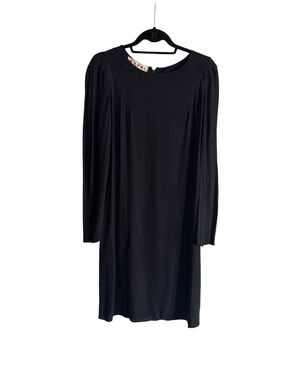 Marni Navy Long Sleeve Shift Dress